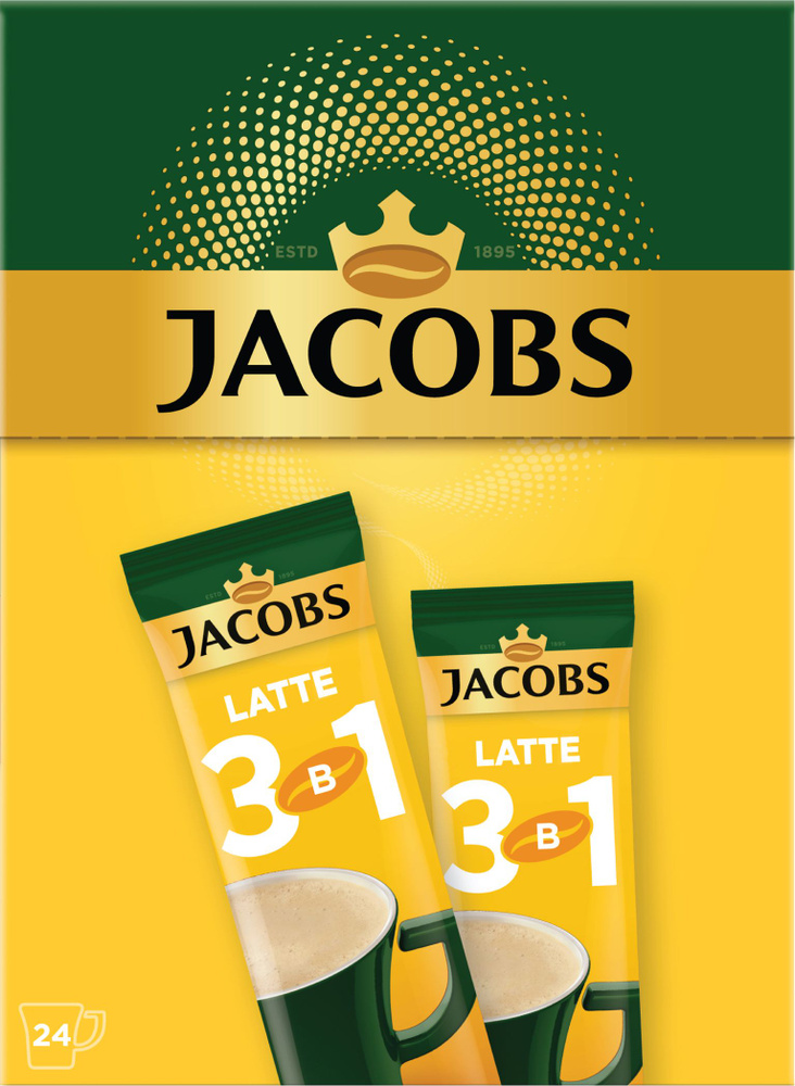 Растворимый кофе Jacobs Latte 3в1 24 пакетика #1