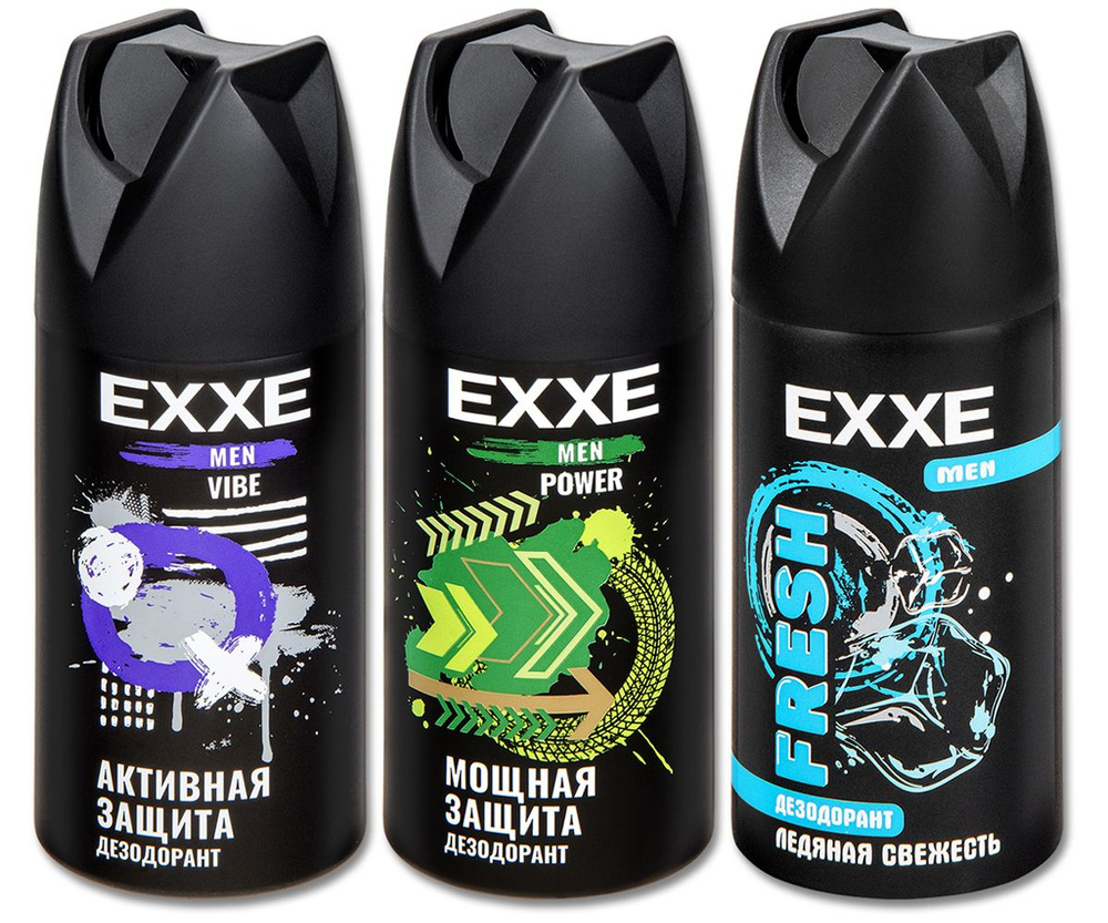 Дезодорант мужской спрей EXXE MEN Vibe, Power и Fresh, 150 мл, 3 шт. #1