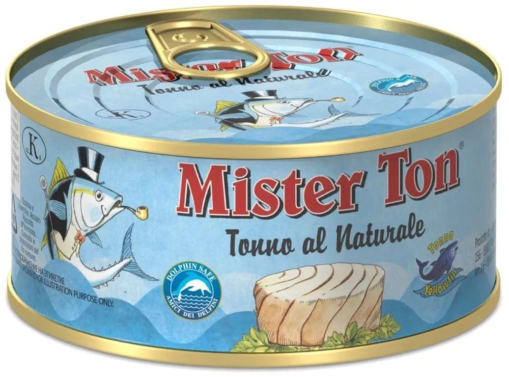 Тунец желтоперый (филе-ломтики) в собственном соку, "Mister Ton", 160 гХ12 ШТУК, Италия  #1