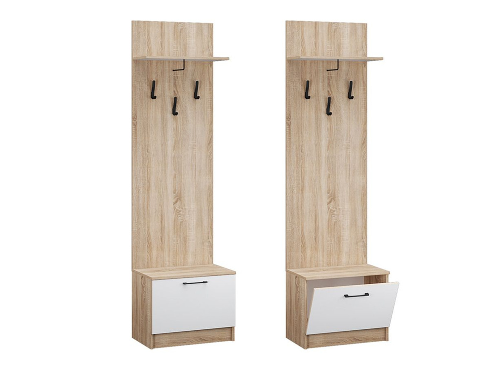 Комплект прихожей ТЭКС Прихожая Денвер тумба с вешалкой, дуб сонома ...