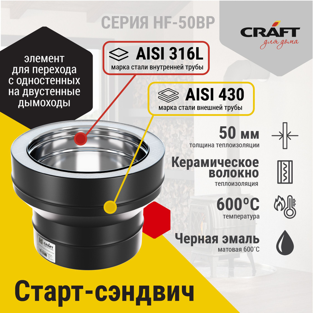 Старт-сэндвич Craft HF-50BP (316/0,8/эмаль) Ф115х200 #1