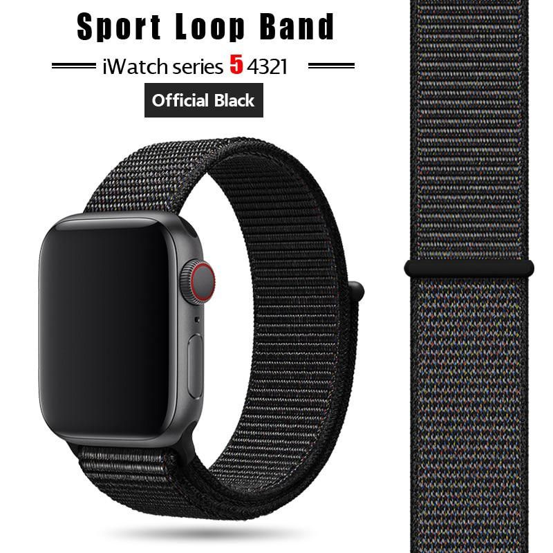 Нейлоновый ремешок для Apple Watch 38 / 40 / 41 mm Sport Loop Black/Bronze #1