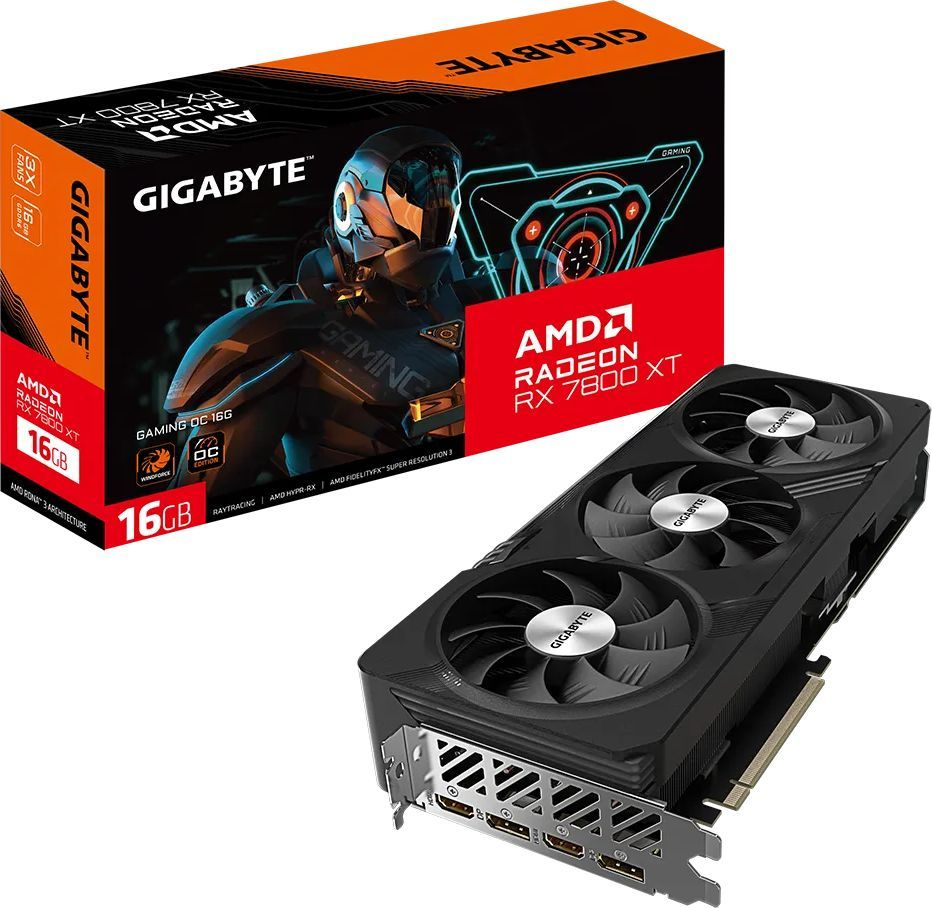 AMD Radeon RX 7800 XT 16GB Intel CPUセット Видеокарта Gigabyte Radeon RX 7800 XT, 16 ГБ PCI Express 4.0
