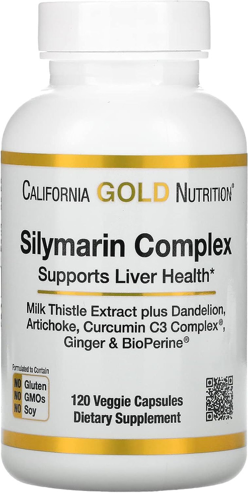 California Gold Nutrition Silymarin Complex Supports Liver Health 120 ...