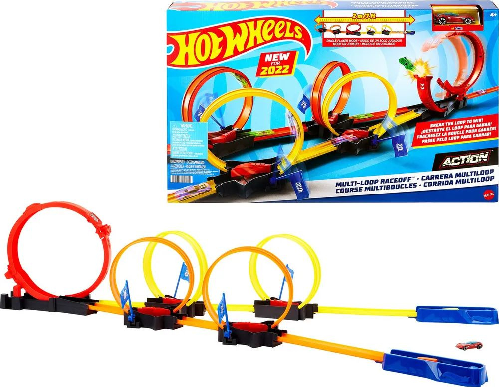 Hot Wheels Игровой трек Экшн Автотрек Гонка с петлями, HDR83 #1