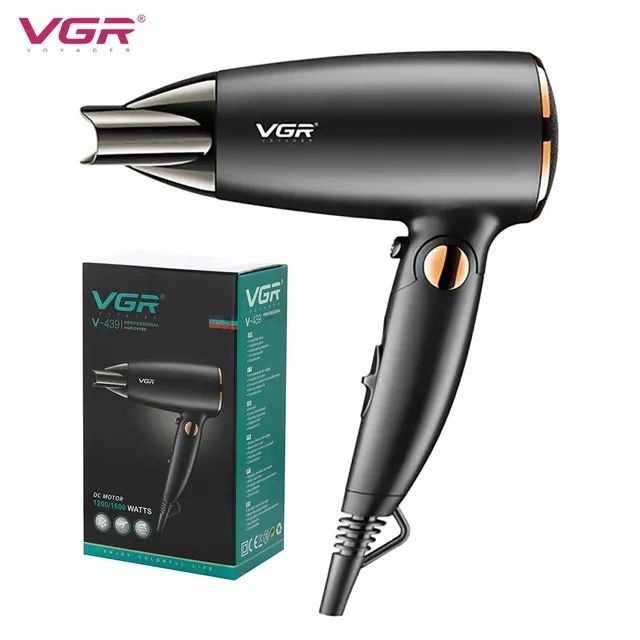 VGR Фен для волос VGR-439 1600 Вт, скоростей 2, кол-во насадок 1, черный  #1