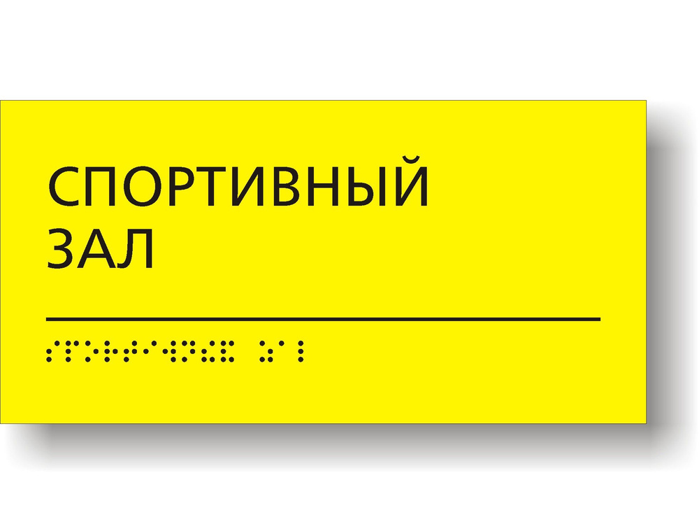 "Спортивный зал". Табличка тактильная для школы с шрифтом Брайля  #1