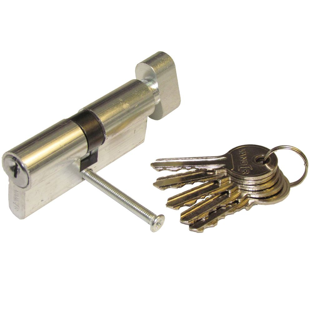 Цилиндр для замка EL70C 35х35 мм ключ-завертка никель, 1 комплект в заказе  #1