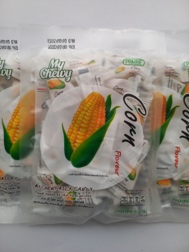 200 гр.! Конфеты My Chewy со вкусом Кукурузы / Конфеты из Тайланда My Chewy milk candy Corn - 3 упаковки #1