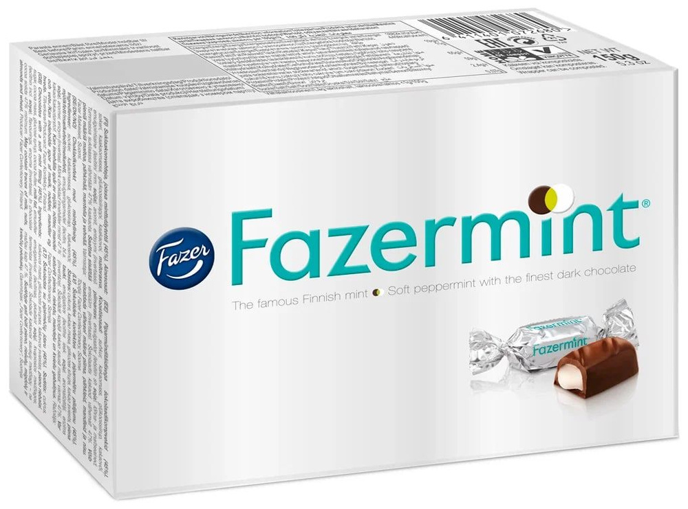 Шоколадные конфеты Fazer Fazermint темный шоколад с мятой, 150г (Финляндия)  #1