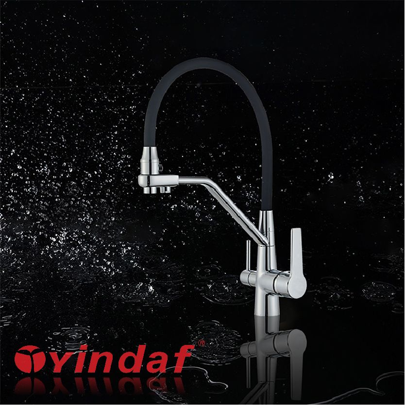 Смеситель для кухни с высоким силиконовым изливом с подключением ...