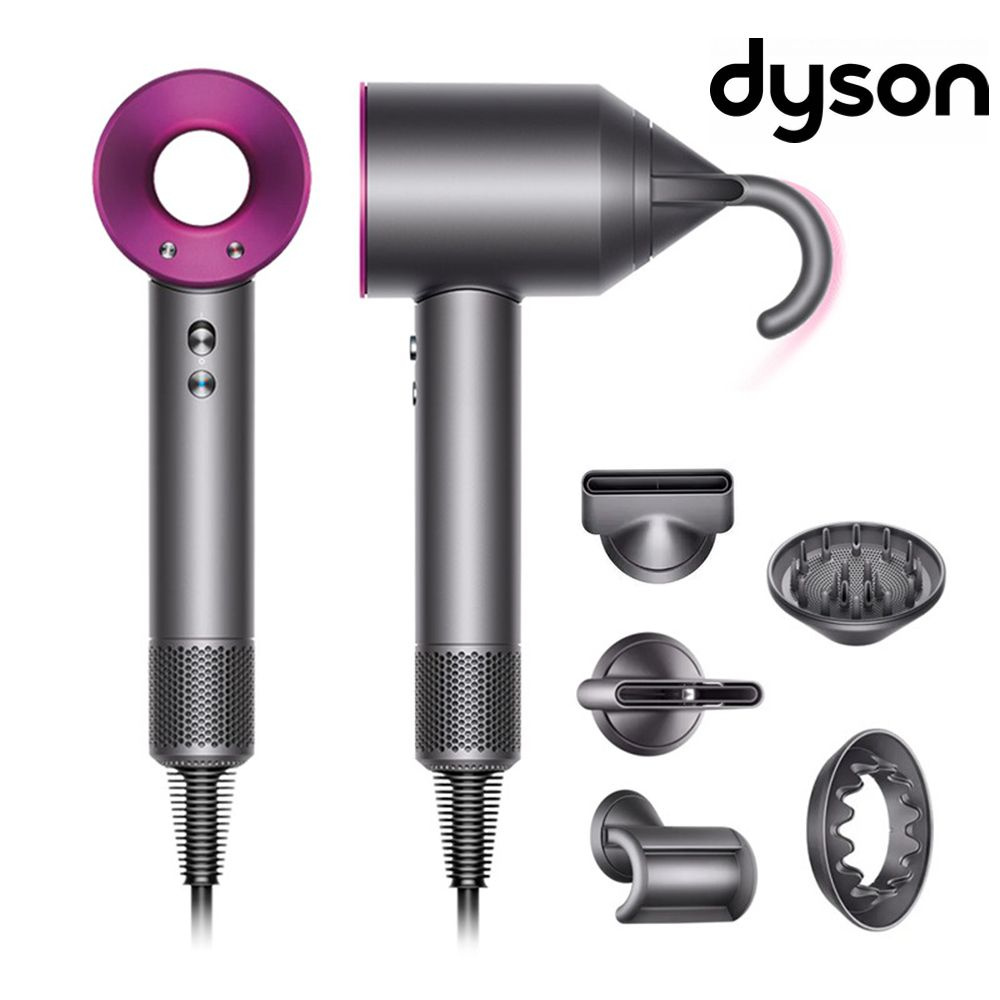 Фен для волос dyson-222-c22e8bb8edb7 1600 Вт, скоростей 3, кол-во насадок 5, фуксия, хром  #1