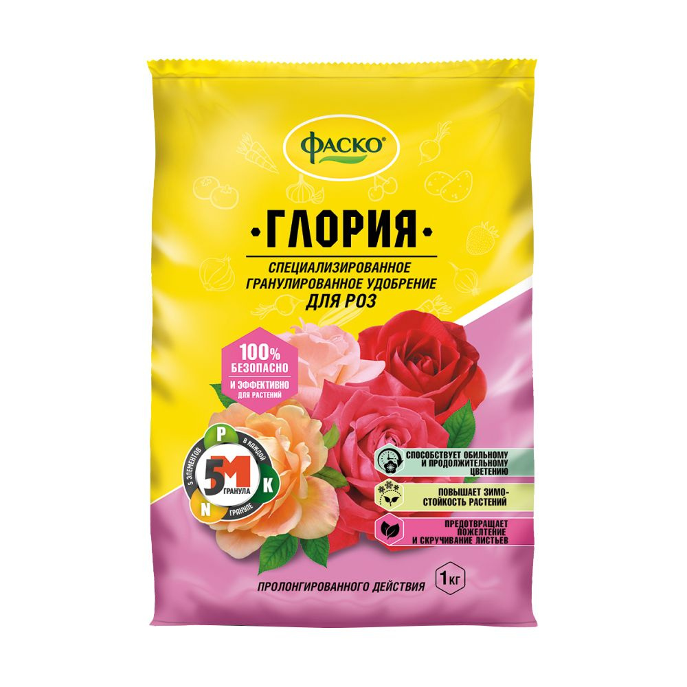 Удобрение гранулированное для роз минеральное Глория Фаско 1 кг ...