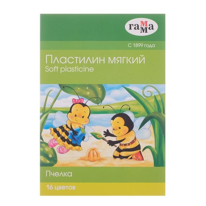 Пластилин мягкий (восковой) 16 цветов 196 г Гамма Пчелка , со стеком, картонная упаковка 280030Н  #1