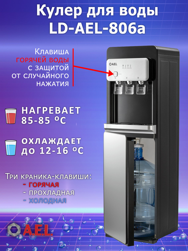 Кулер для воды AEL с нижней загрузкой LD-AEL-805 с нагревом и ...