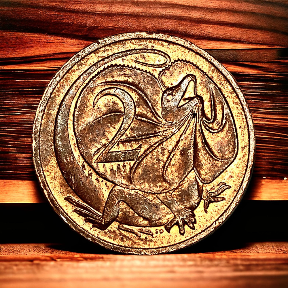 Монета Австралия 2 цента 1984 года. Ящерица. Елизавета II - купить в ...