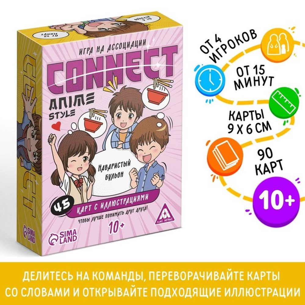 Настольная игра на ассоциации "Connect. Anime style", 100 карт, 10+, 1 шт.  #1