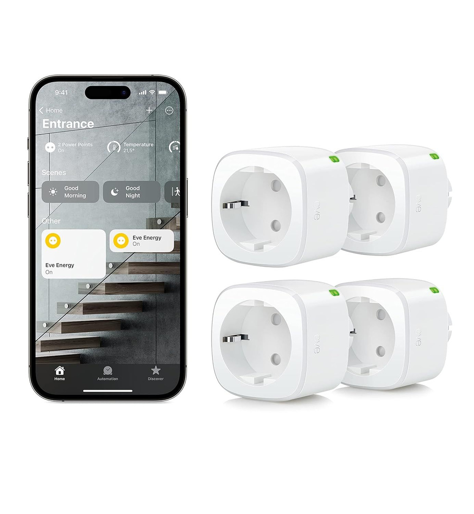 Набор умных розеток 4 шт. Eve Energy Matter Apple HomeKit (10EBO8351 ...