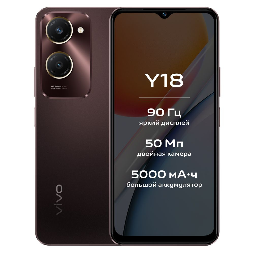 Vivo Смартфон Y18 6/128 ГБ, коричневый