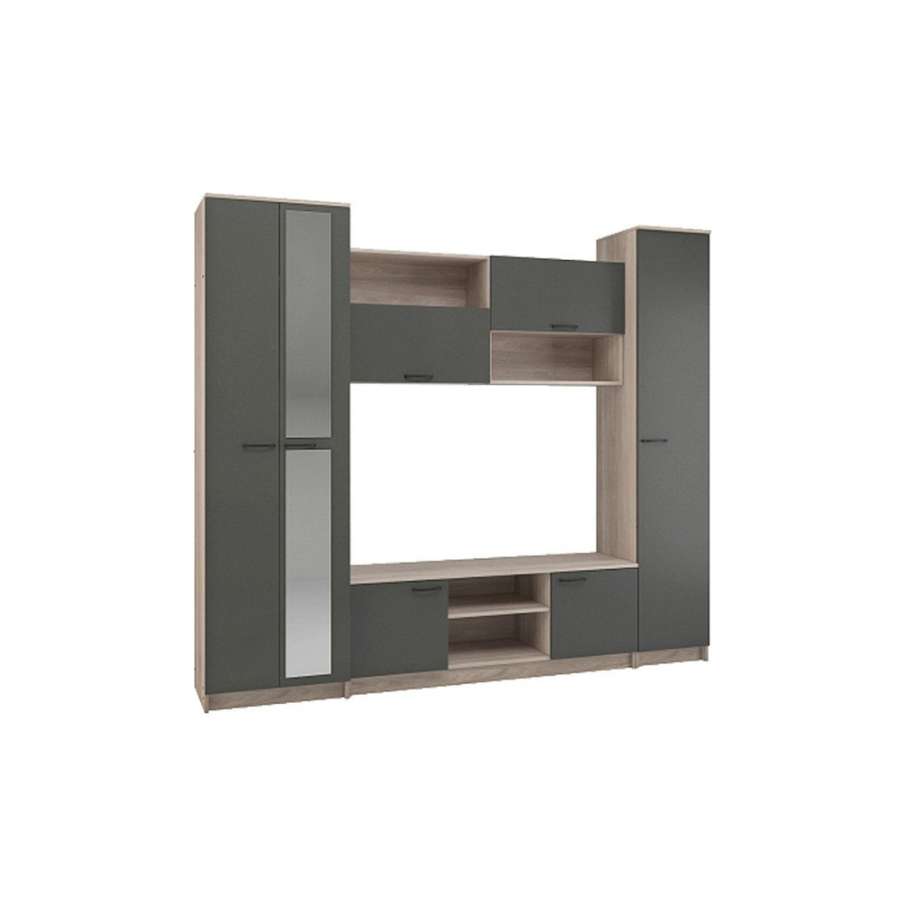 Гостиная "Герда" - Дуб крафт серый / Серый графит купить по выгодной ...