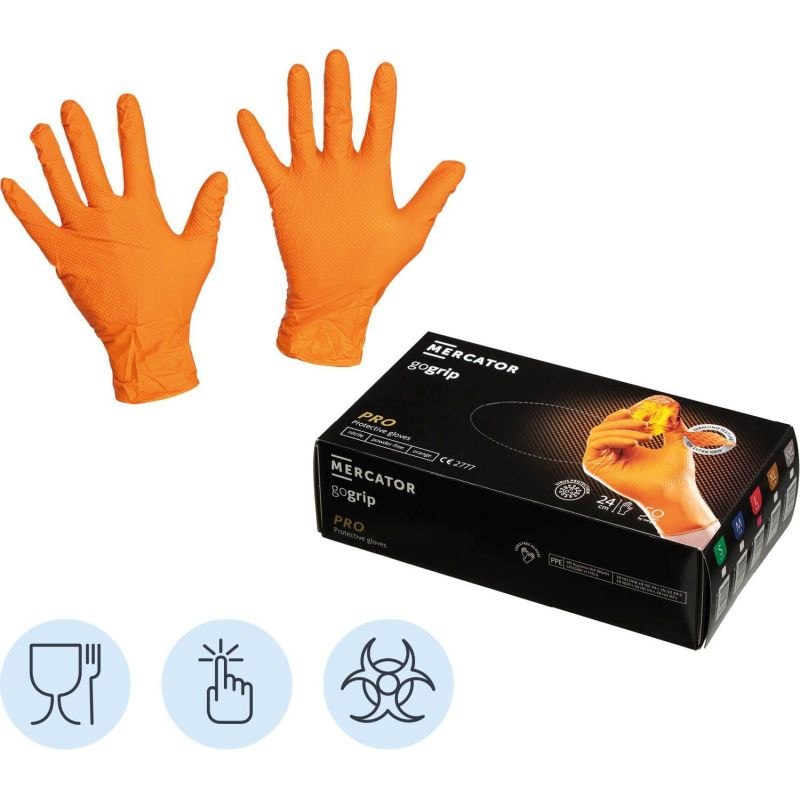 Перчатки одноразовые нитрил GOGRIP ORANGE цв.оранжевый (25пар/уп)р.XXL,ПС  #1