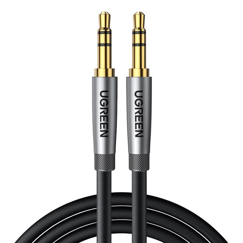 Кабель UGREEN AV150 (50356) 3.5mm Male to Male Alu Case Braid Audio Cable. Длина: 1,5м. Цвет: серебристо-серый #1