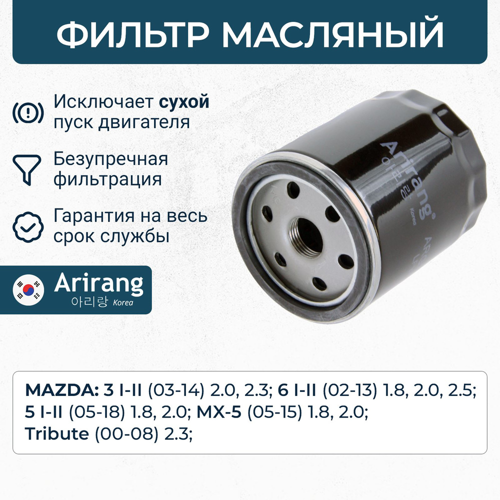 Фильтр масляный Mazda 2, 3, 5, 6, CX-3, CX-5, CX-7 / OEM LFY114302 #1