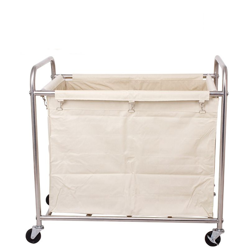 Усиленная нержавеющая тележка для гостиничного белья с конической ...