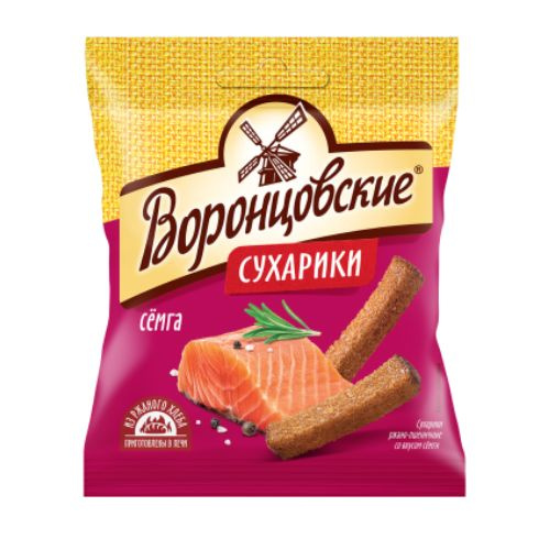 Сухарики "ВОРОНЦОВСКИЕ" со вкусом сёмги 40гр*14 #1