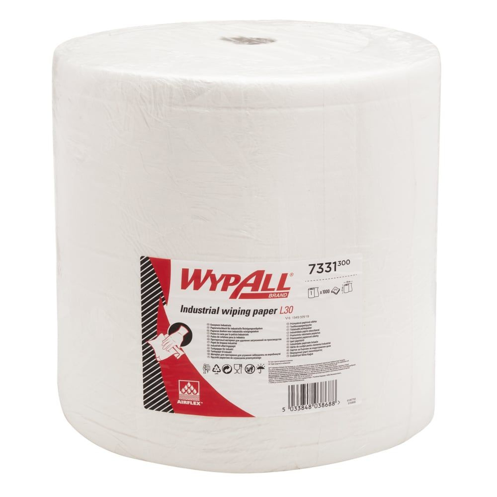Протирочный материал WypAll L30 Ultra, Франция, белый, 38,0х37,0 см, 1000 листов/рул., (7331) #1