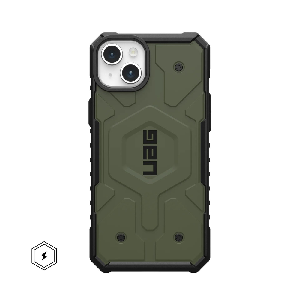 Противоударный чехол UAG Pathfinder Black with Magsafe для iPhone 15 Plus, оливковый  #1