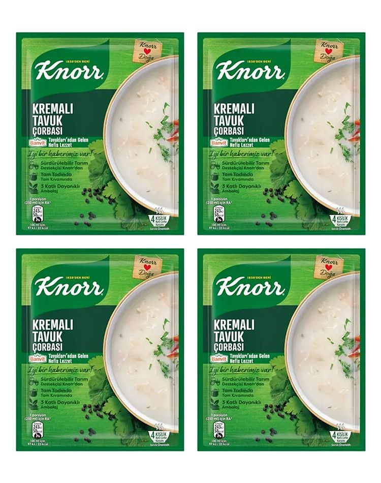 Knorr Kremali Tavuk Crobasi Куриный крем-суп, 4 уп по 65 гр, Турция #1