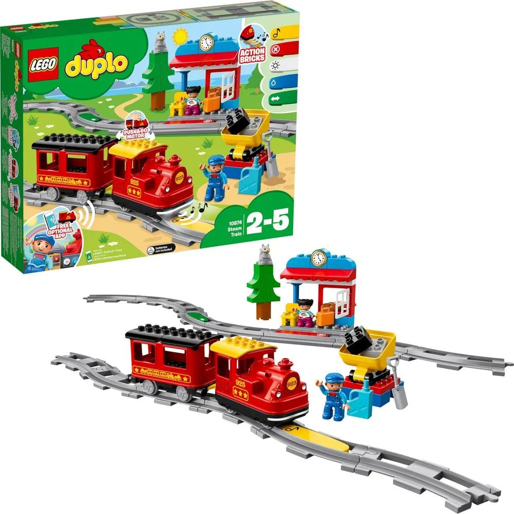 Конструктор LEGO DUPLO Town Поезд на паровой тяге, 59 деталей, 2+, 10874  #1