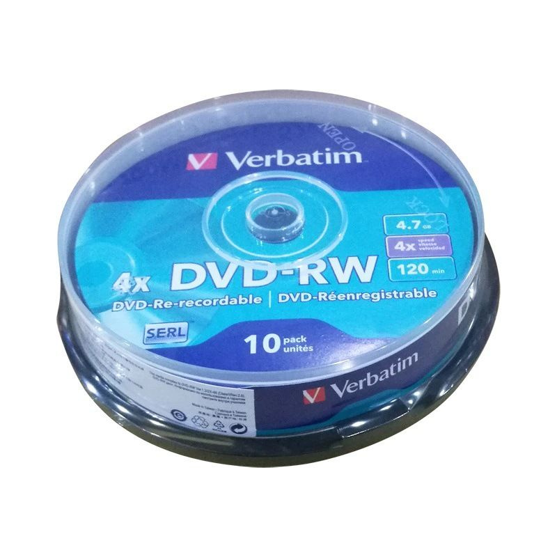 Verbatim Диск для записи DVD-RW, 4,7 ГБ, 10 шт #1