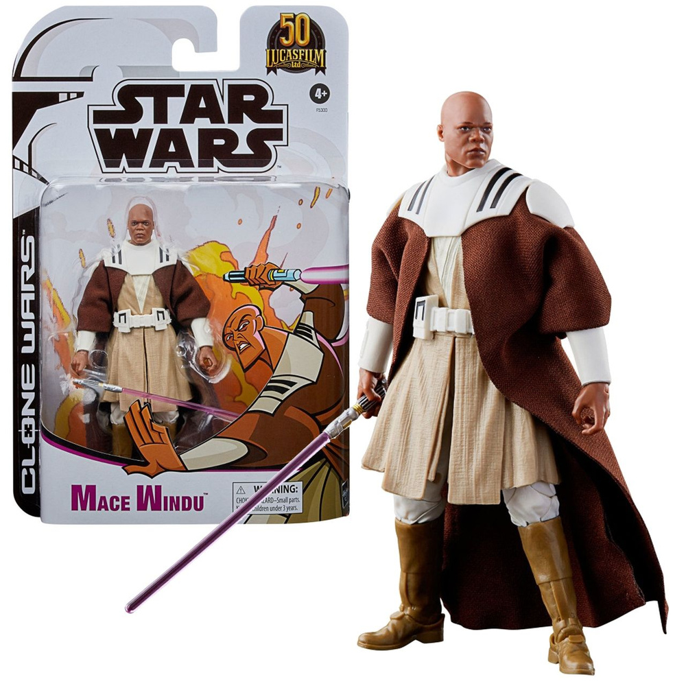Фигурка Hasbro Star Wars Мейс Винду 15см, Черная серия 50-летие ...