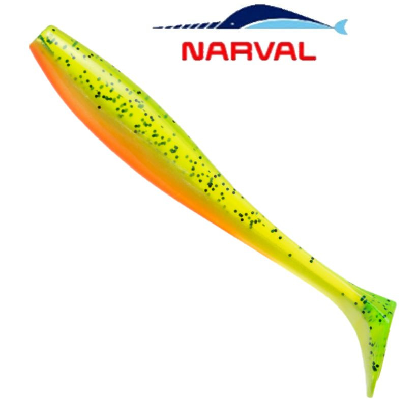 Приманка силиконовая Narval Choppy Tail 23cm цв. #015 Pepper Lemon / Виброхвост для джига на судака, #1