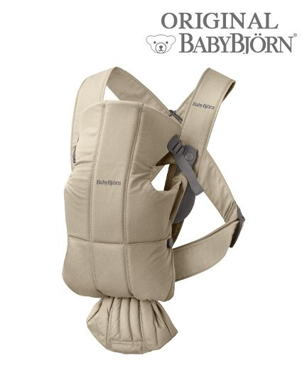 Рюкзак-Кенгуру для новорожденных BabyBjorn Mini Cotton 0210.26 (Бежевый)  #1