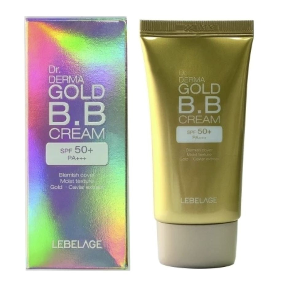 BB-крем для лица с золотом и экстрактом икры Lebelage Dr. Derma Gold Cream SPF50+ PA+++  #1