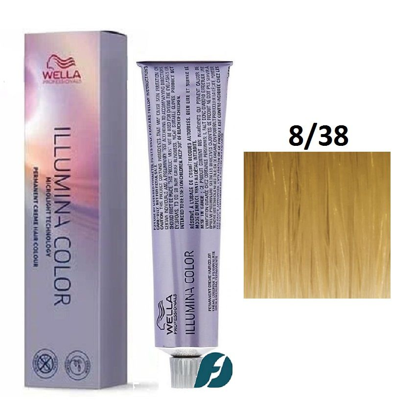 Wella Professionals Illumina Color 8/38 Крем-краска для волос - Светлый блонд золотисто-жемчужный, 60мл #1