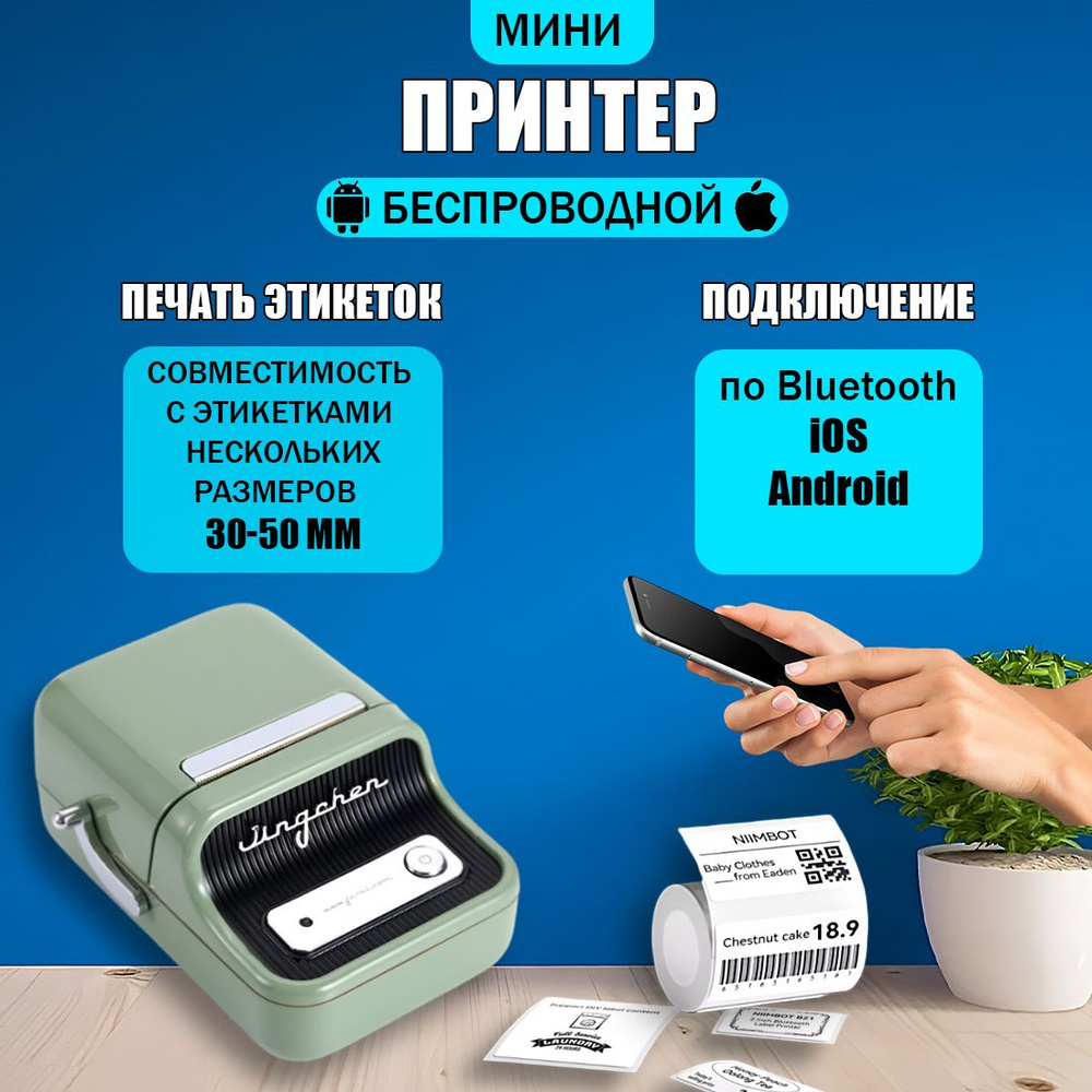 Термопринтер Niimbot B21 S, Зеленый #1