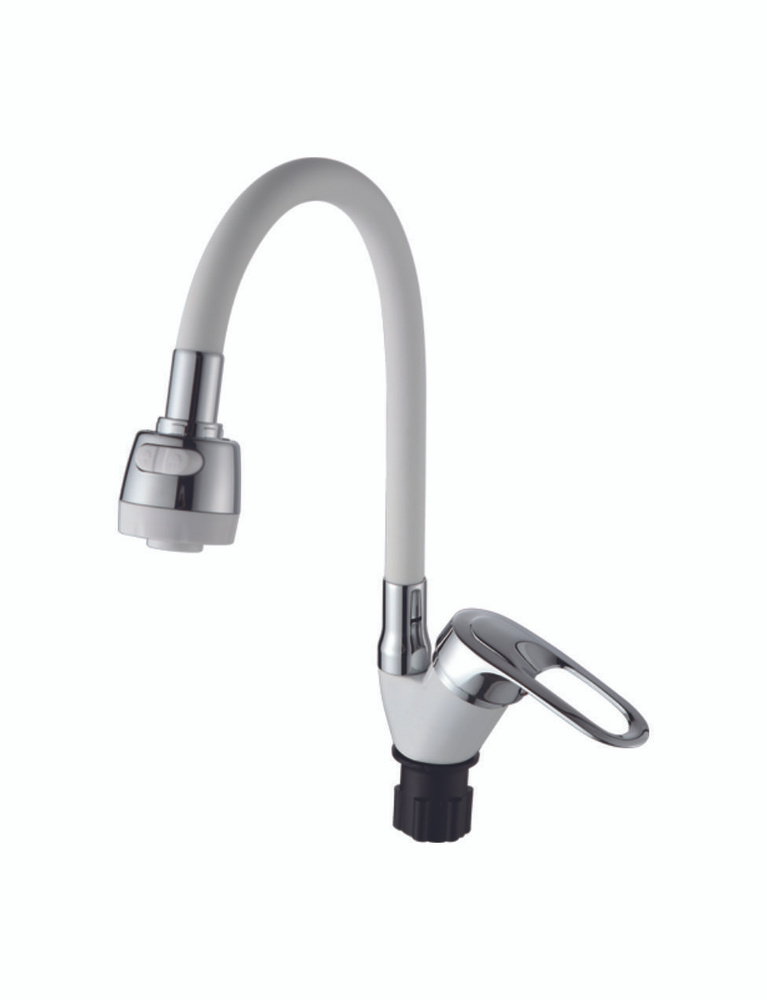 Смеситель для кухни с гибким изливом белый, два режима купить на OZON ...