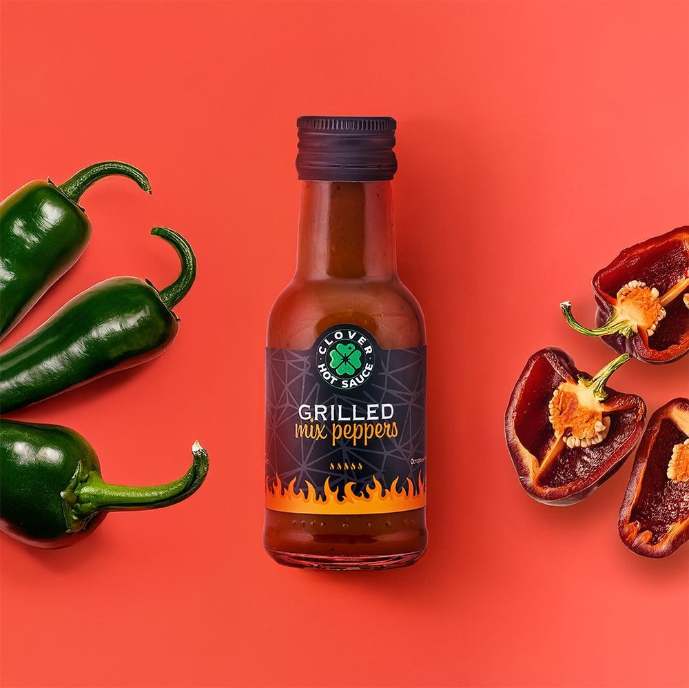 Острый крафтовый соус Clover Hot Sauce "Grilled Mix Peppers/Микс перцев на гриле" Барбекю соус из копченых #1