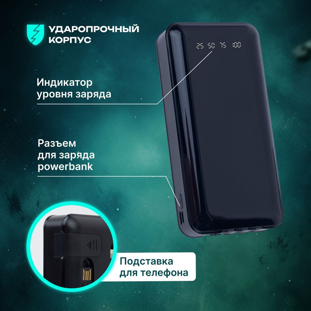 Повербанк 30000 mah power bank для телефона / Портативный аккумулятор  #1