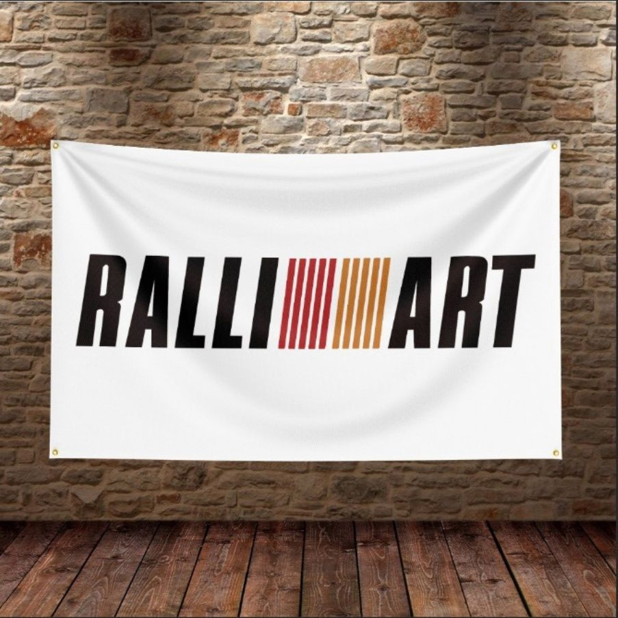 Флаг плакат баннер JDM Ralliart Ralli Art Mitsubishi #1