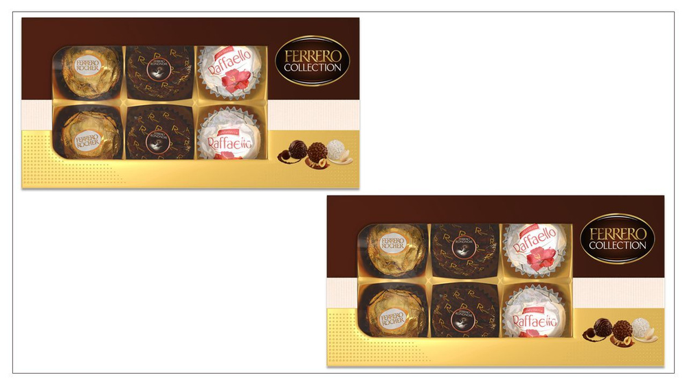 Конфеты в коробке Ferrero Rocher Collection ассорти (Т6) пенал 2 штуки  #1