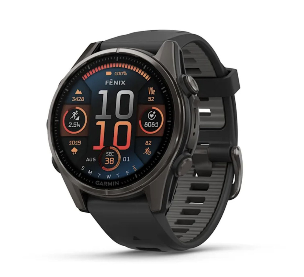 Умные часы Garmin Fenix 8 Amoled Sapphire 43 mm Carbon Gray DLC (010-02903-21) #1