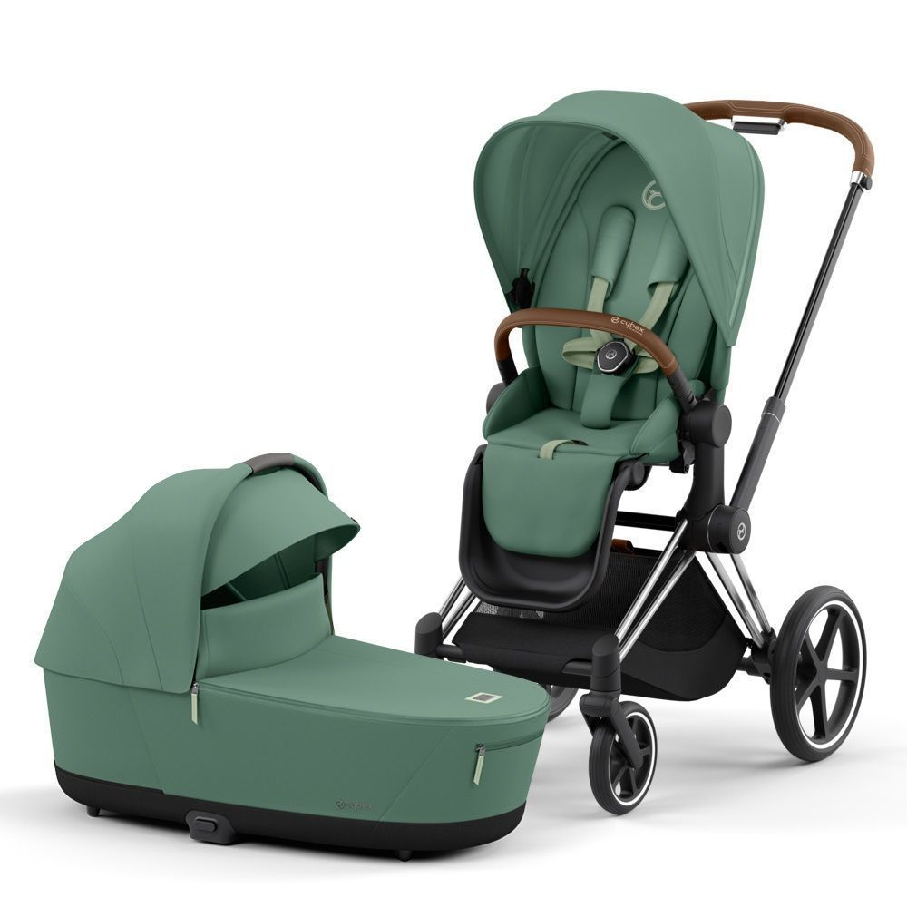 Коляска 2 в 1 Cybex Priam IV Leaf Green на шасси Chrome Brown #1