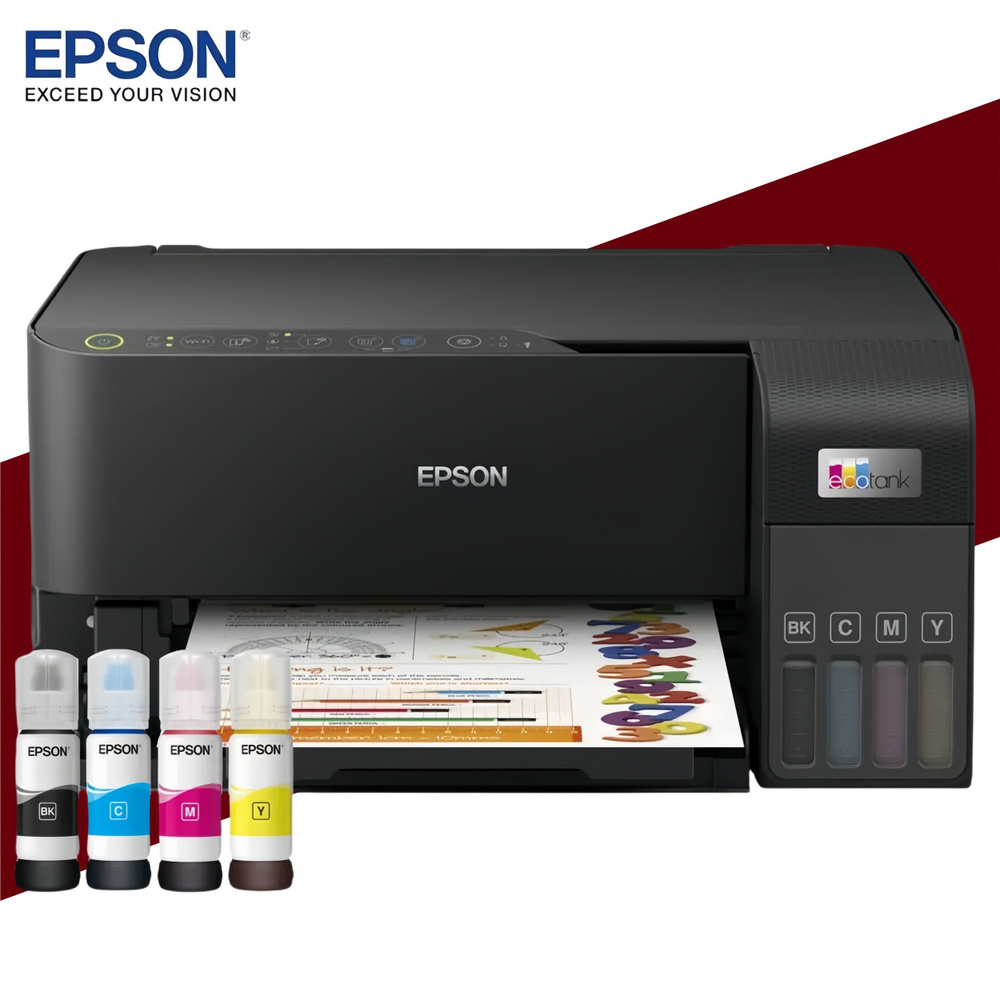 Epson МФУ Струйное L3558, СНПЧ, цветн, A4, Wi-Fi, USB, черный, черный ...