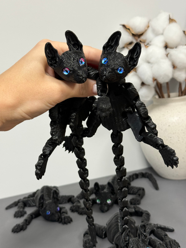 Подвижный Кот Сфинкс 27см, Игрушка антистресс, 3д игрушка сфинкс котик ...