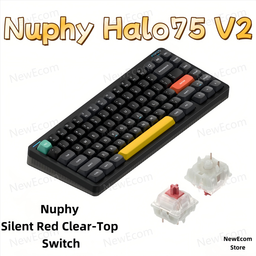 NuPhy Клавиатура беспроводная Halo75 V2 Silent Red Clear-Top